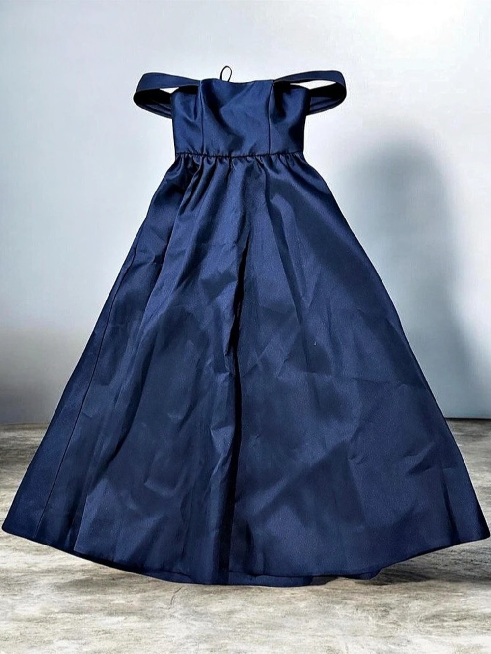 Ever New Sienna Bardot Structured Satin Midi Dress Blue
